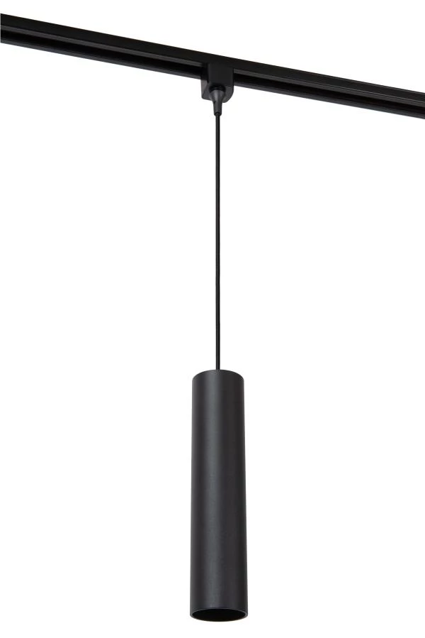 Lucide TRACK FLORIS pendant - 1-circuit Track lighting system - 1xGU10 - Black (Extension) - turned off